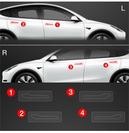 Dørhåndtakbeskyttere Tesla Model Y 2020 - 2024 │ PPF beskyttelsesfolie Gjennomsiktig BodyShield – bilde 2