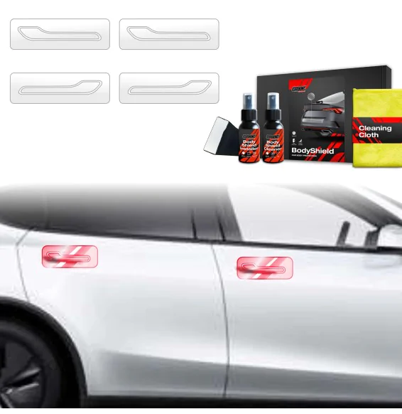 Dørhåndtakbeskyttere Tesla Model Y Juniper 2025 -> │ PPF beskyttelsesfolie Gjennomsiktig BodyShield