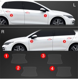 Dørhåndtakbeskyttere VW Golf VIII 2024 - 2025 │ PPF beskyttelsesfolie Gjennomsiktig BodyShield – bilde 2