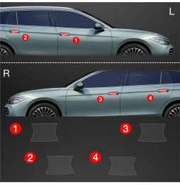 Dørhåndtakbeskyttere VW Passat B9 2024 - 2025 │ PPF beskyttelsesfolie Gjennomsiktig BodyShield – bilde 2