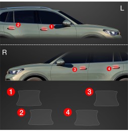 Dørhåndtakbeskyttere VW Tiguan 3 2024 - 2025 │ PPF beskyttelsesfolie Gjennomsiktig BodyShield – bilde 2