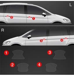 Dørhåndtakbeskyttere VW Touran 2024 - 2025 │ PPF beskyttelsesfolie Gjennomsiktig BodyShield – bilde 2