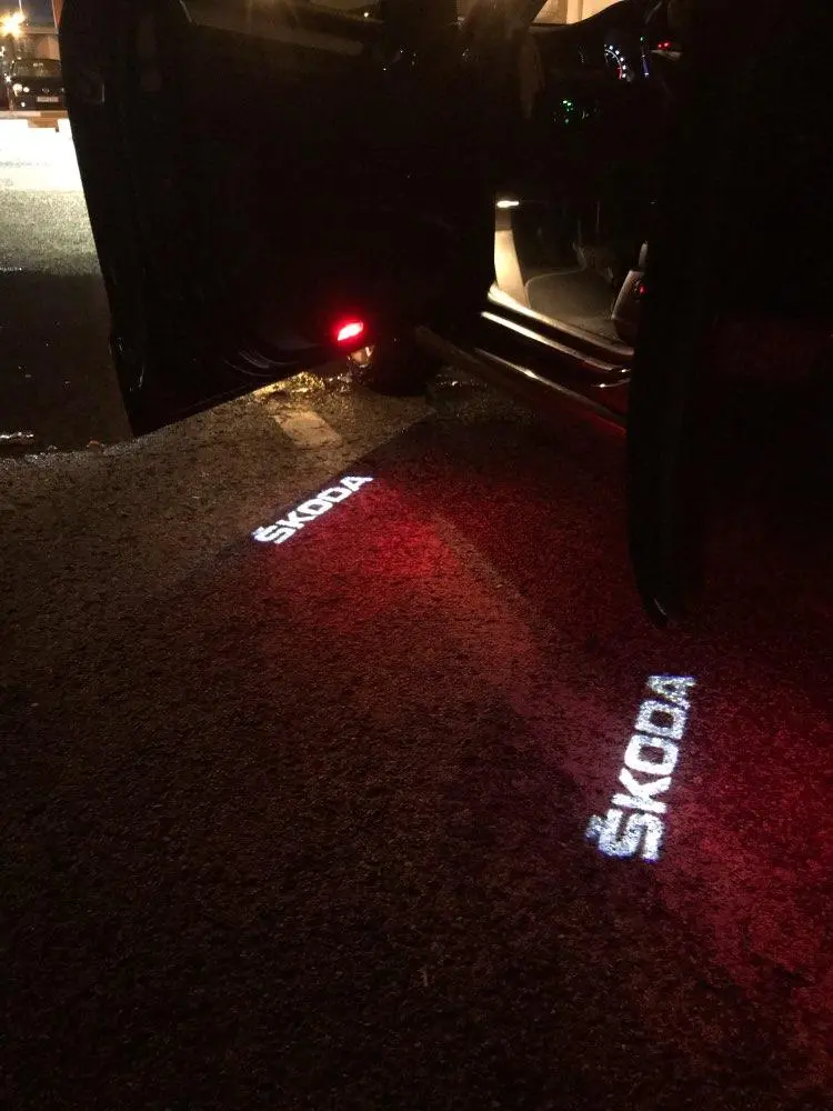 Dørlys LED-projektor Skoda - sett 2 stk. – bilde 2
