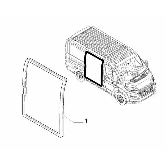 Dørpakning Citroen Jumper II / Peugeot Boxer II / Fiat Ducato III 2006 ->  │ H2 / H3 - skyvedør høyre side - Genuine® Door seal