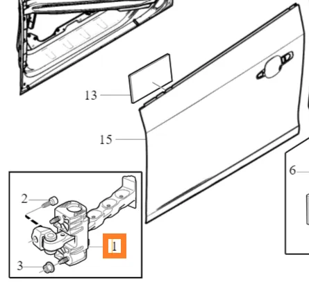 Dørstopper foran Volvo Genuine® S60 S80 V60 V70 XC60 XC70 2007-2018