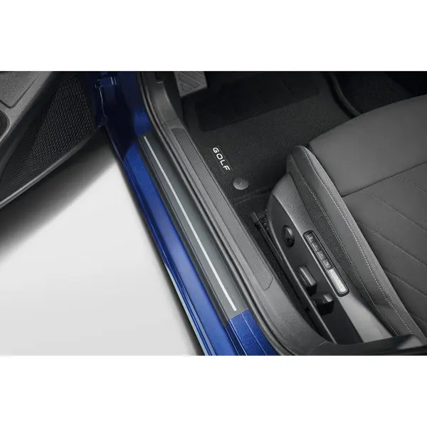 Dørterskelbeskyttere VW Golf 8 (5H) 2020 -> | Genuine® PPF Beskyttelsesfolie i dørterskel - Black / Silver