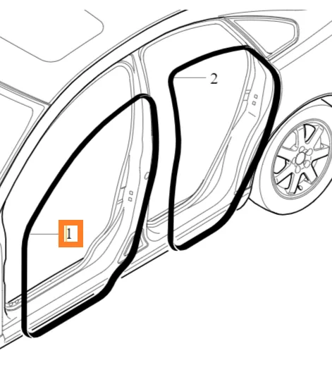 Dørtetning karosseri foran sett Volvo Genuine® S40 V50 2004-2012