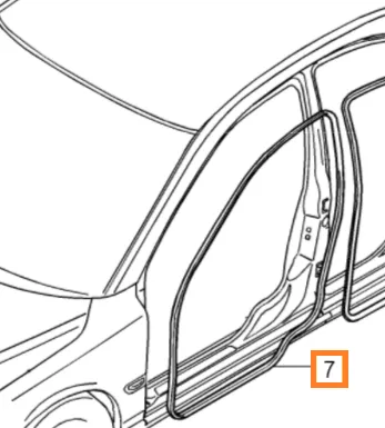 Dørtetning karosseri venstre foran Volvo Genuine® S60 V70 2001-2009
