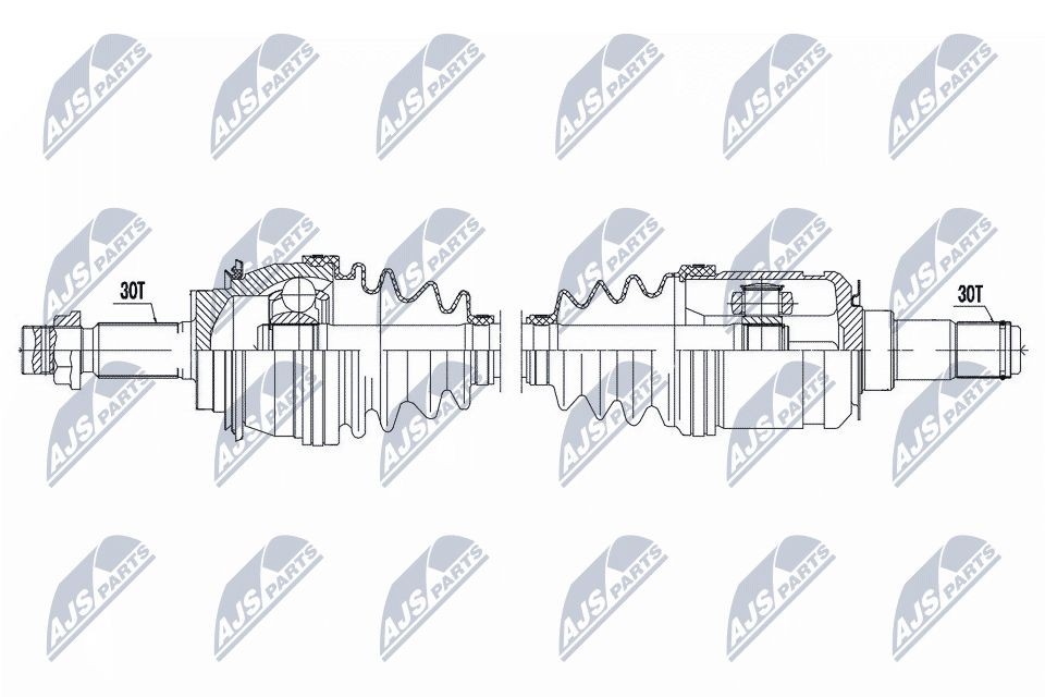 Drivaksel Toyota Land Cruiser J120 / j150 │ framaksel - NTY Y Drive Shaft Image 2