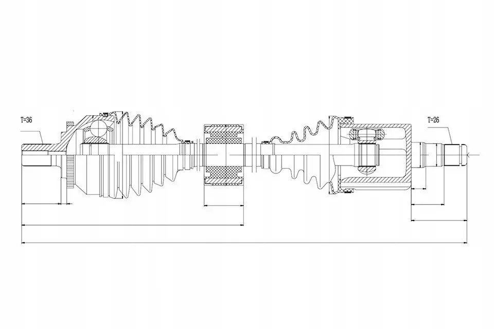 Drivaksel Volvo XC70 I Cross Country 2002 - 2007 │ framaksel - NTY Drive Shaft Image 4