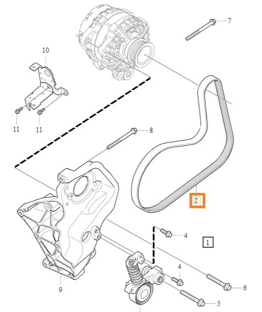 Drivreim (ribberem) Volvo Genuine® S60 S80 S90 V40 V60 V70 V90 XC40 XC60 XC70 XC90 2014-2021 │ bensin/diesel