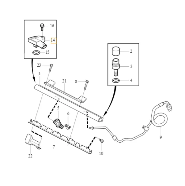 Drivstofftrykksensor Volvo Genuine® C30 C70 S40 S60 S80 V40 V50 V60 V70 XC60 XC70 XC90 │ bensin