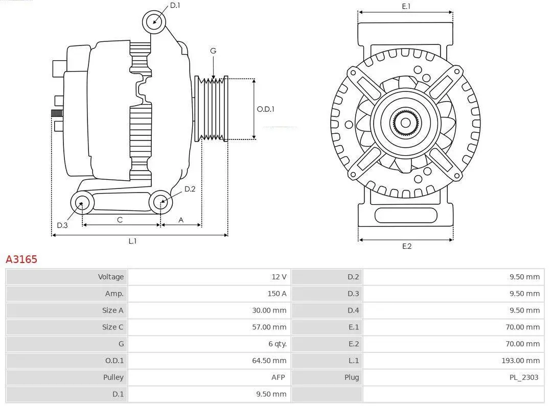 Dynamo Audi A6 C6 / Allroad C6 │ AS-PL Alternator 12V - 150A Image 5