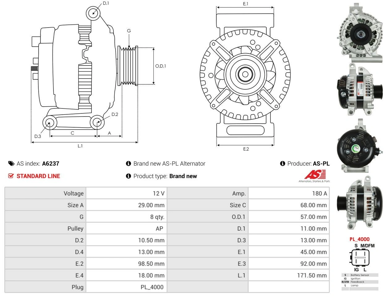 Dynamo Toyota Land Cruiser J200 │ AS-PL 180A – bilde 4