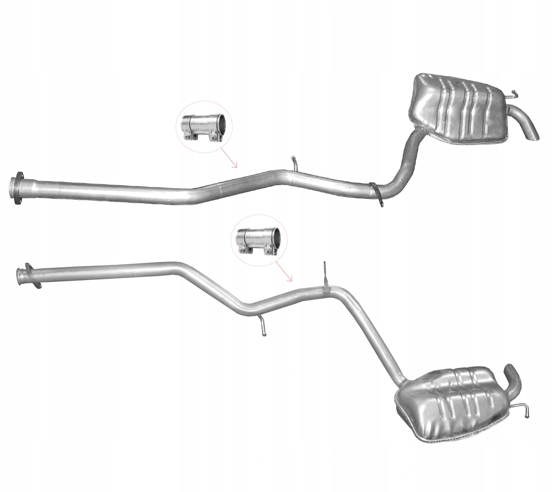Eksosanlegg Mercedes-Benz E (W211 / S211) 2002 - 2009 │  3.0 CDi / 3.2 CDi - Silencer Exhaust kit Image 1