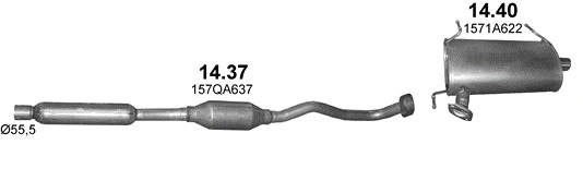 Eksosanlegg Mitsubishi Outlander II 2006 - 2012 │  2.4 - 170HK - Komplett Exhaust kit