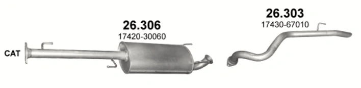 Eksosanlegg Toyota Land Cruiser J120 3.0 D-4D (1KD-FTV) 2002 -2009 │ Komplett Exhaust kit Image 3