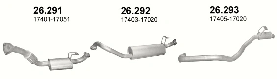 Eksosanlegg Toyota Land Cruiser J80 1990 - 1997 │  4.2 Diesel - Komplett Exhaust Kit