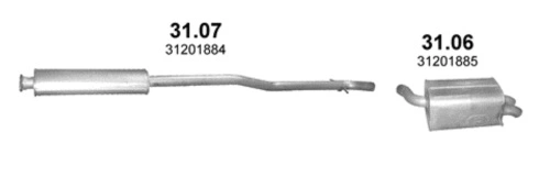 Eksosanlegg Volvo XC90 I 2002 - 2016 │  2.4 TD - 163HK - Komplett Exhaust Kit – bilde 2