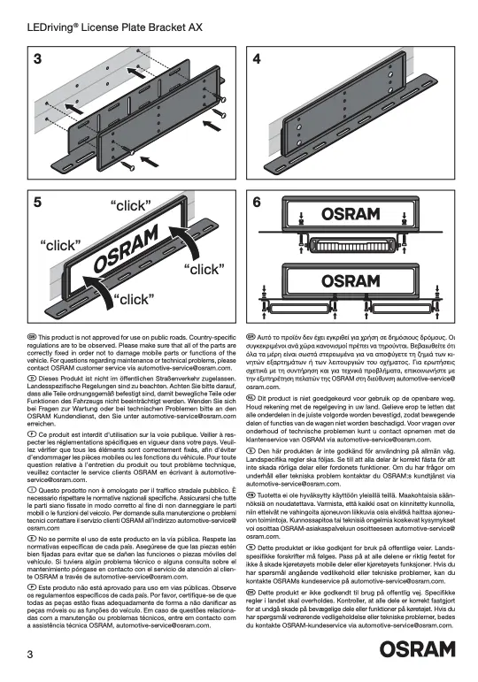 Ekstralysholder Nummerskilt Osram Ledriving Skiltbrakett AX │ Skiltbrakett for ekstralys – bilde 7