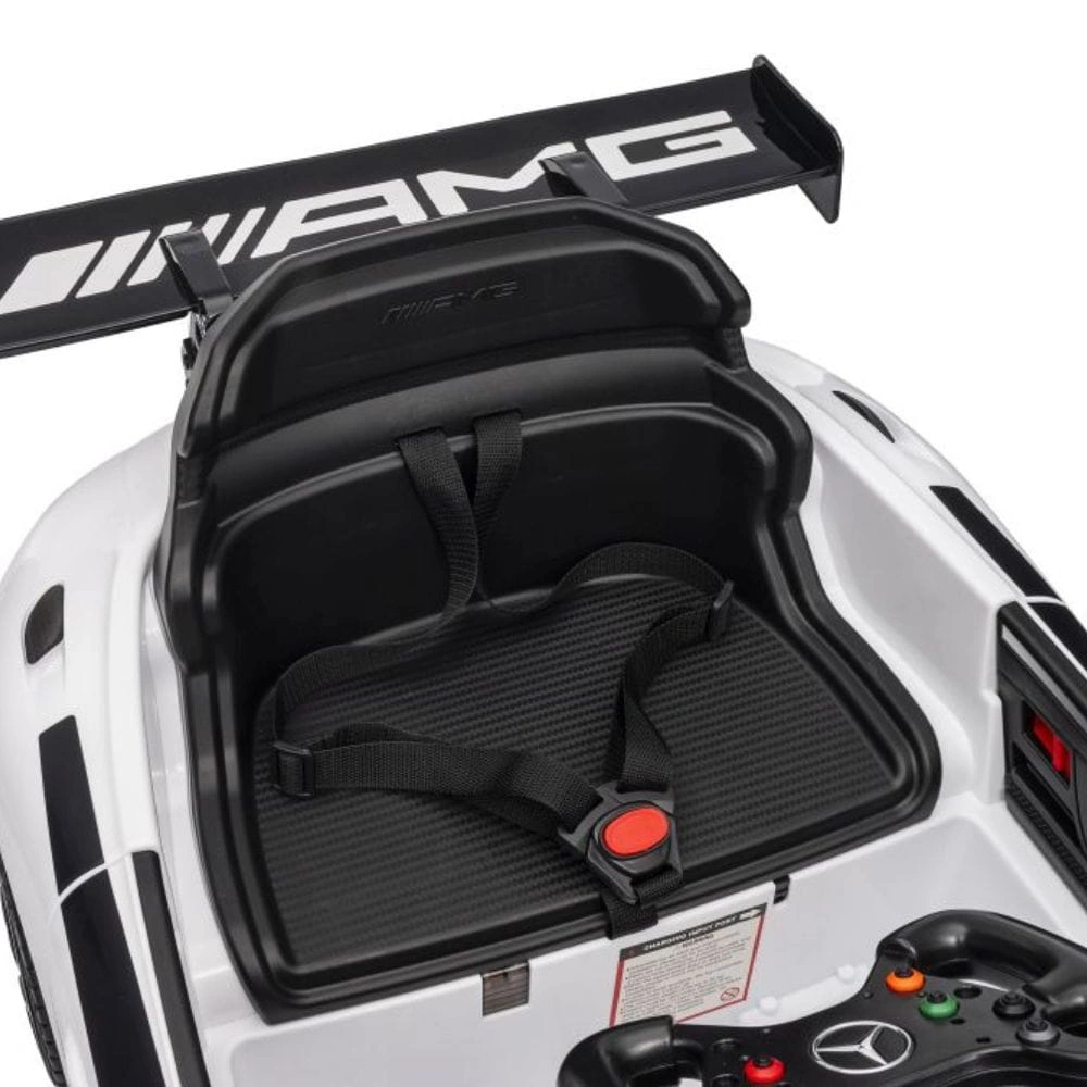 Elbil for barn Mercedes-AMG GT3 │ Hvit – 12V, 2x45W, EVA hjul, fjernkontroll 2.4G – bilde 14