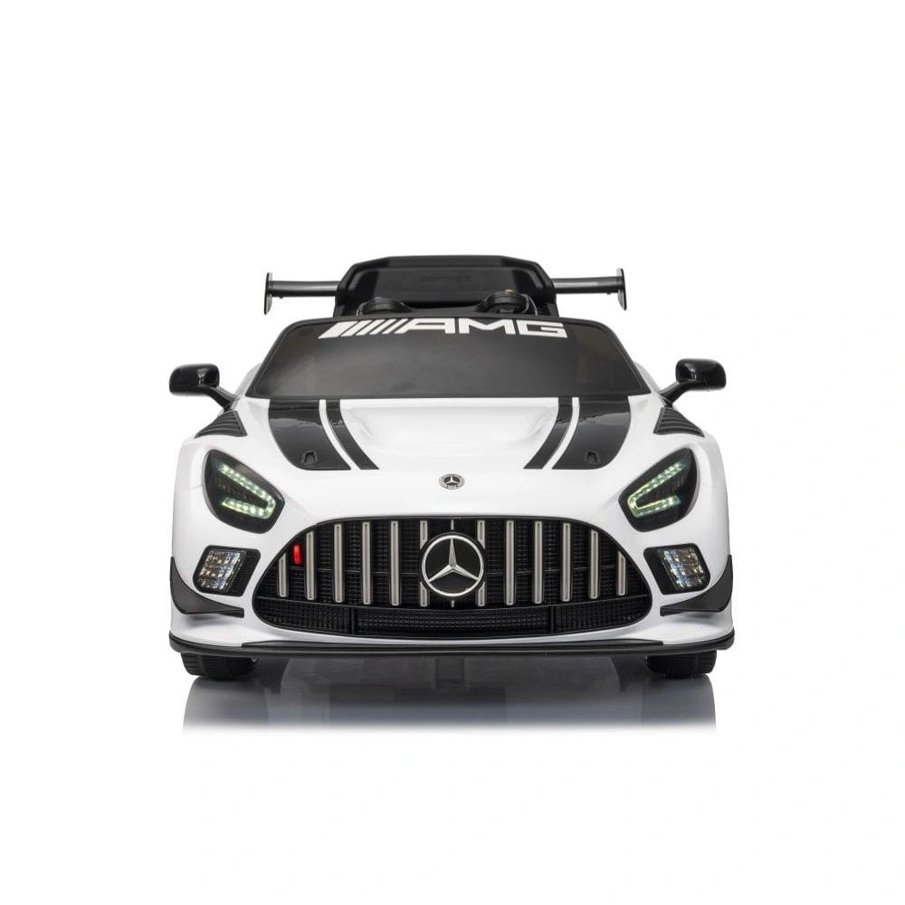 Elbil for barn Mercedes-AMG GT3 │ Hvit – 12V, 2x45W, EVA hjul, fjernkontroll 2.4G – bilde 2