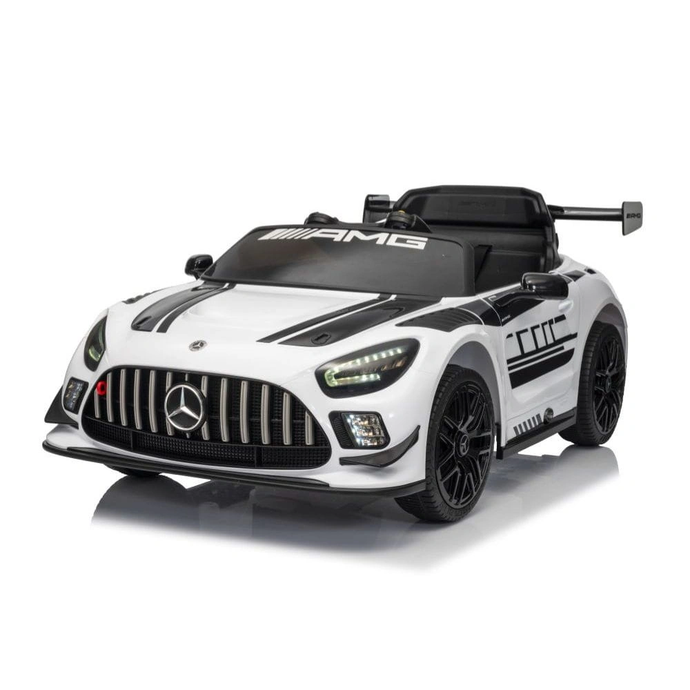 Elbil for barn Mercedes-AMG GT3 │ Hvit – 12V, 2x45W, EVA hjul, fjernkontroll 2.4G – bilde 3