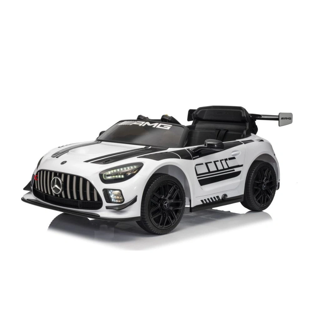 Elbil for barn Mercedes-AMG GT3 │ Hvit – 12V, 2x45W, EVA hjul, fjernkontroll 2.4G – bilde 4