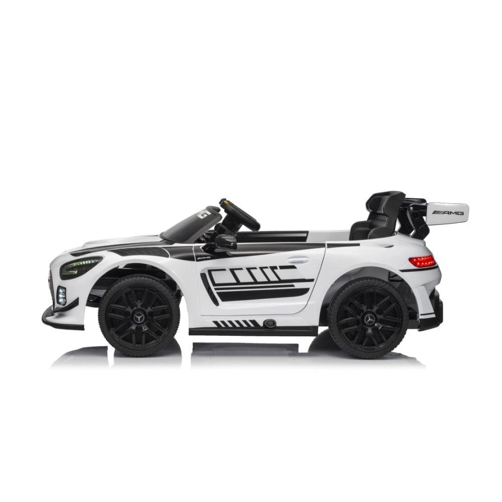 Elbil for barn Mercedes-AMG GT3 │ Hvit – 12V, 2x45W, EVA hjul, fjernkontroll 2.4G – bilde 5