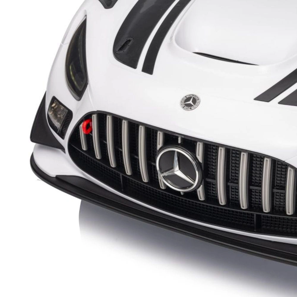 Elbil for barn Mercedes-AMG GT3 │ Hvit – 12V, 2x45W, EVA hjul, fjernkontroll 2.4G – bilde 7