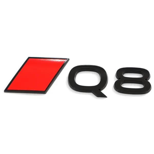 Emblem Audi Q8 e-tron Black Glossy / Red