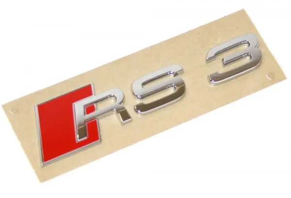 Emblem Audi RS3 (8P) 2011-2013 / Audi RS3 (8V) 2016 Chrome / Red