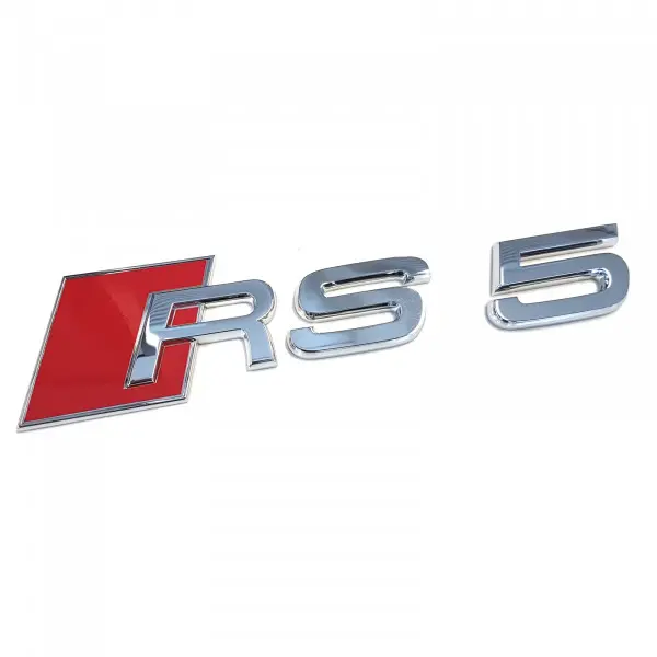 Emblem Audi RS5 Glossy Chrome / Red