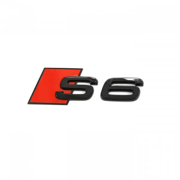Emblem Audi S6 Black Glossy / Red