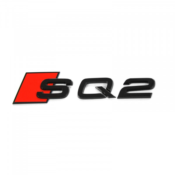 Emblem Audi SQ2 Black Glossy / Red