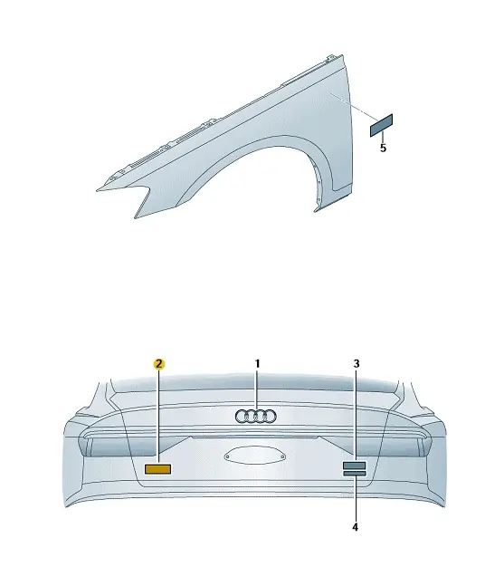 Emblem bakluke Audi S8 / Audi A8 Black Edition – bilde 3