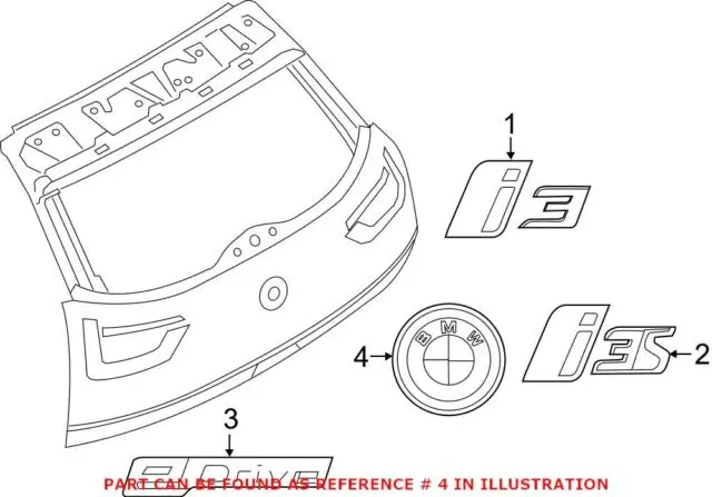 Emblem bakluke BMW i3 2013 - 2022 Image 4