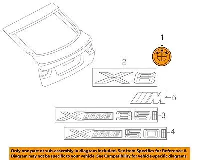Emblem bakluke BMW X6 (E71/E72) 2007 - 2014 │ Genuine® Trunk Lid Badge – bilde 5