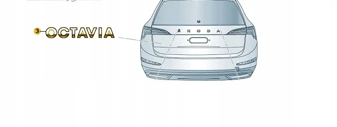 Emblem bakluke Škoda Octavia IV 2019 ->  | Piano Glossy Black – bilde 8