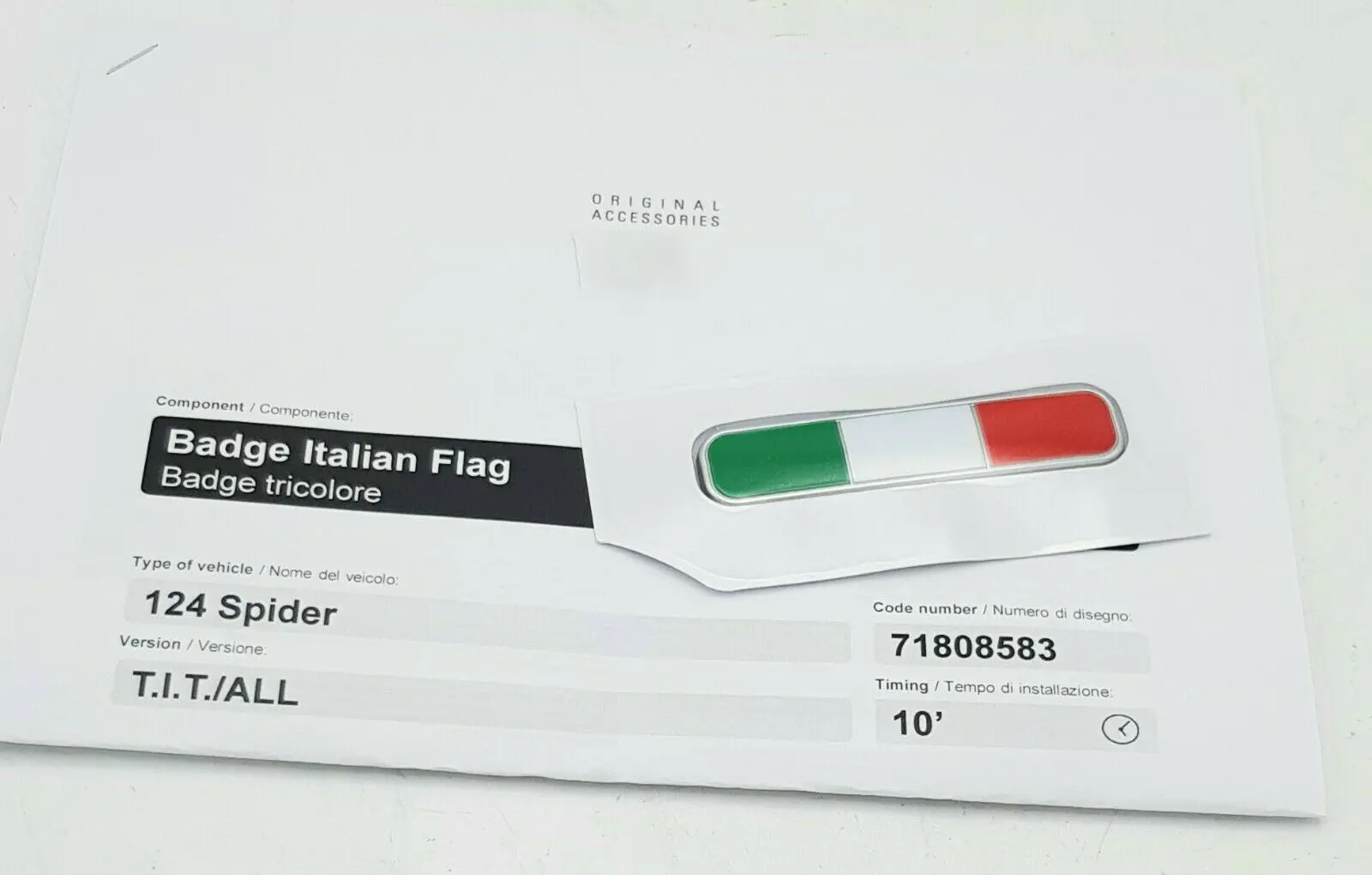 Emblem Fiat Italiensk flagg - 1 stk. – bilde 3