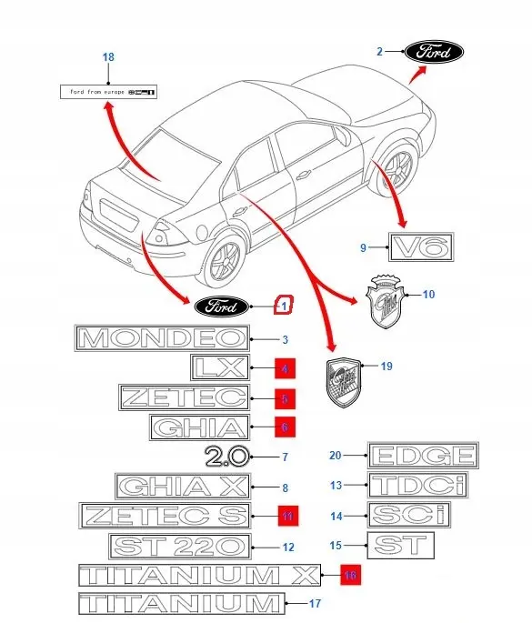 Emblem Ford Mondeo / Fiesta / Transit - 1 stk. – bilde 5