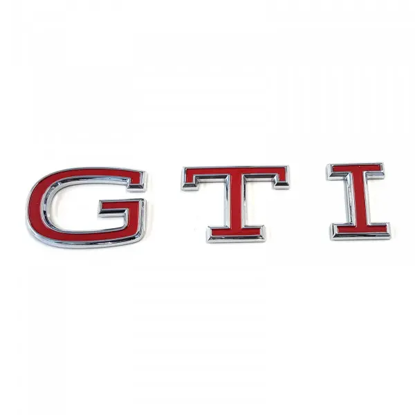 Emblem GTI VW Polo 6 (2G) 2020-> | Tornado Red / Glossy Chrome