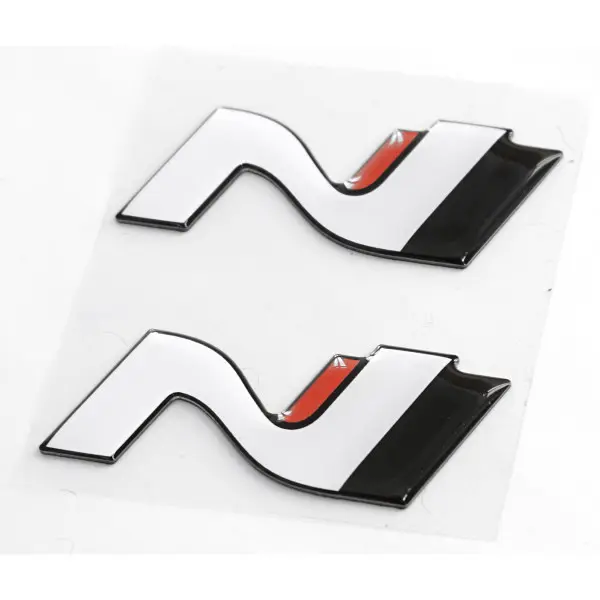 Emblem Hyundai N-Logo | White / Black / Red Image 1