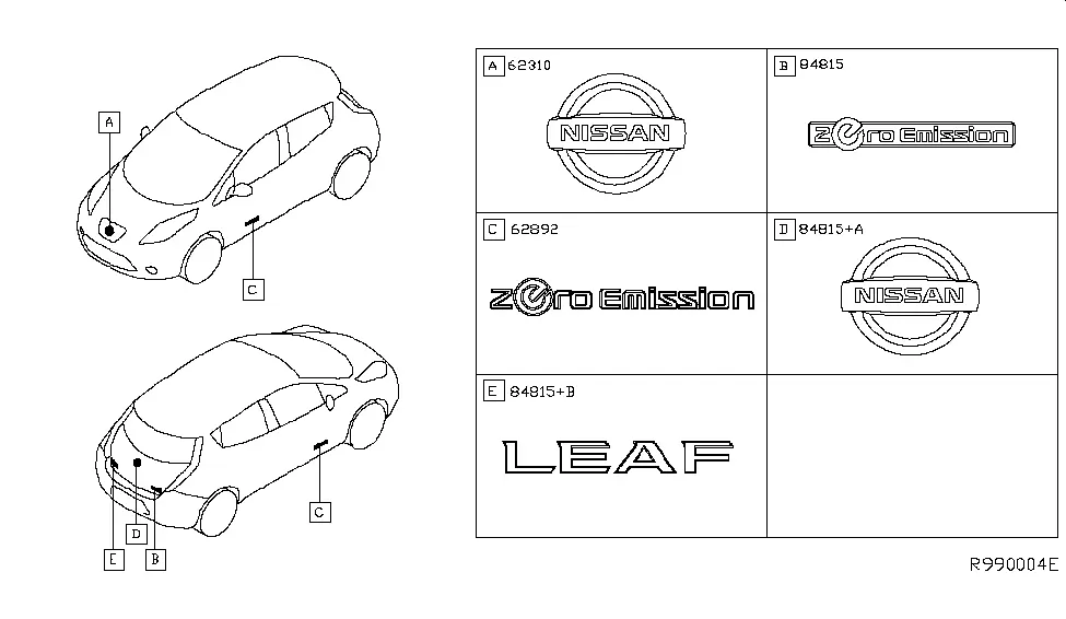 Emblem Nissan Leaf I (ZE0) 2010 - 2017 / Nissan e-NV200 2014 - 2021 Image 3