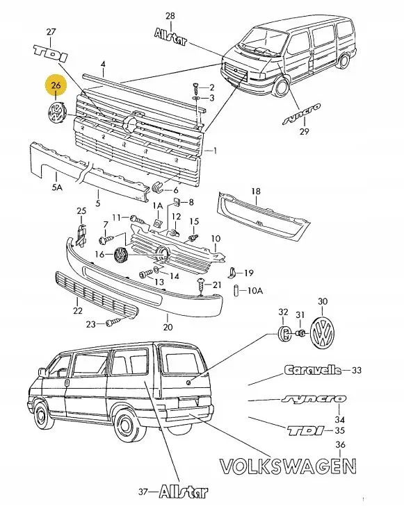 Emblem panser Black Edition VW T4 1990-2003 Image 4
