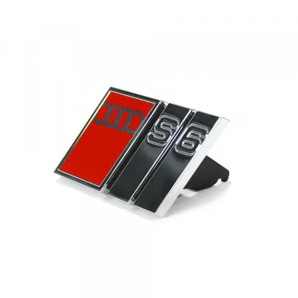 Emblem S6 Audi C4 1995-1997 │ Sport Chrome & Red Edition – bilde 2