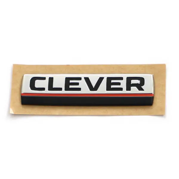 Emblem Skoda Clever | Aluminum / Black / Orange
