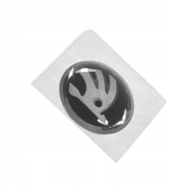 Emblem Skoda | Silver / Black - Original Škoda emblem / logo til bilnøkkel – 11 mm
