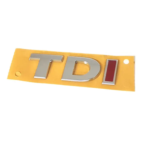 Emblem TDI VW Golf 7 (5G) | Glossy Chrome / Tornado Red