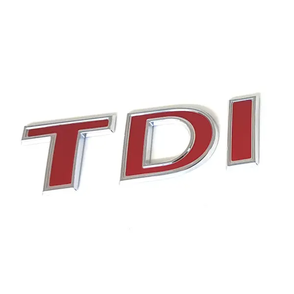 Emblem TDI VW T6 | Glossy Chrome / Tornado Red